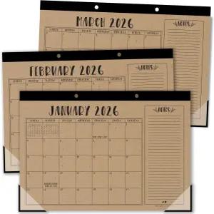 해들리 디자인 대형 책상 달력 2026-2027 - 크톱 2026 가정 사무실 및 교실을 8개월 필수품 동료 교사