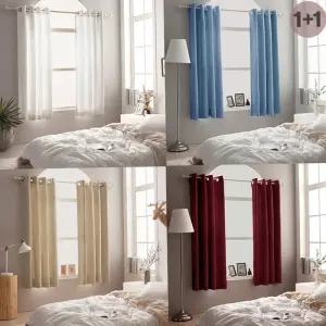 암막커튼 아일렛형 3중직 창문형 135x170cm 2장 SET (끈증정)