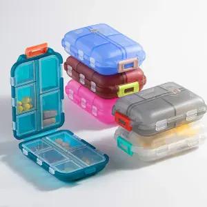 10 구획 여행 알약 주최자 포켓 휴대용 보관 상자 케이스 일일 용기 또는 지갑 생선 기름