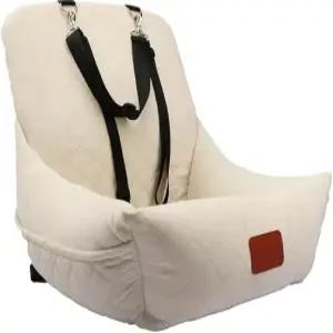 소형견을 위한 WUAIDAGG 반려견 카시트 초부드러운 원단 2개의 보관 포켓 및 안전 끈 조절 가능한 스트랩