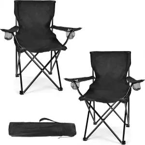 성인 및 청소년용 경량 캠핑 의자 2팩 250LBS 용량의 접이식 휴대용 가방 해변 피크닉 야외 이벤트를 위한