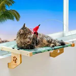 대형 고양이 실내용 창문 농어 튼튼한 해먹 시트 냉각 매트 조절 가능한 플랫폼 침대 선반 옆 책상 서랍 및