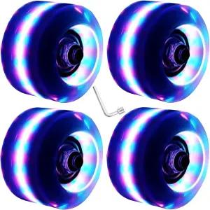 네질라프 4팩 32 x 58mm 78A 롤러 스케이트 휠 실내 또는 실외 더블 로우 스케이팅용 베어링이 장착된 및