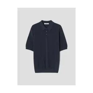 에잇세컨즈 8SECONDS 쿨터치 카라 반소매 니트 블루 389692