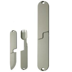 2 in 1 캠핑 식기 세트, 재사용 가능한 마그네틱 점심용 휴대용 탈착식 접이식 포크 스푼 (1세트)