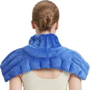 BECGAM 전자레인지용 온열 패드 목과 어깨용 넥 랩 웨어러블 워머 핸즈프리 무게 숄더 편안하고 사용할 수