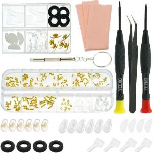 안경 수리 키트 - 나사 골드 코 패드 정밀 드라이버 세트가 포함된 YEMO 선글라스 시계 대한 높은 호환성