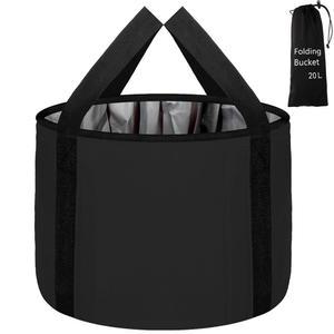 JSVSLTD 족욕대야 20L 접이식 버킷, 휴대용 족욕 욕조 발 담그기 야외 여행, 캠핑, 낚시(블랙)