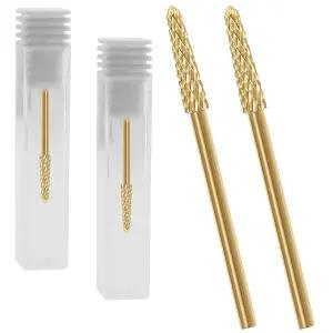 2Pcs 3/32인치 큐티클 비트 젤 리무버 드릴 각질 제거 작은 콘 클린 미디엄 그릿 카비드 전문 매니큐어