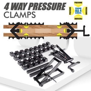 4 웨이 압력 클램프 세트 폭 접합 보드 위치 패널 고정 클립 목수 목공 도구