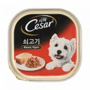 강아지연질사료 (24개)시저 쇠고기 캔 100g