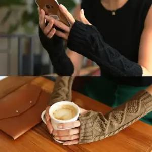 방한 니트 롱 암워머