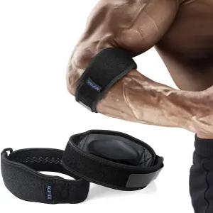 건염 및 테니스 엘보 2팩을 위한 AGPTEK 브레이스 골퍼 지지 팔 밴드 랩 남녀용 압박 패드 포함 역도