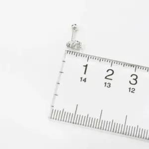 [옷자락]여자 실버 925 크리스탈 참 큐빅 피어싱 귀걸이_3