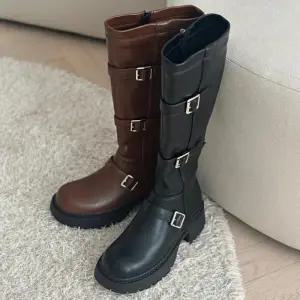 [옷자락]여자 데일리 시크 오피스룩 캐주얼 통굽 버클 롱부츠