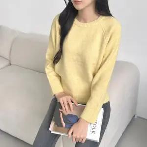 [옷자락]여자 데일리 베이직 편안한 라운드넥 니트