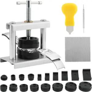 Trasylph Watch 프레스 도구 세트 - 18개의 몰드 크리스탈 배터리 교체 키트가 포함된 케이스 클로저