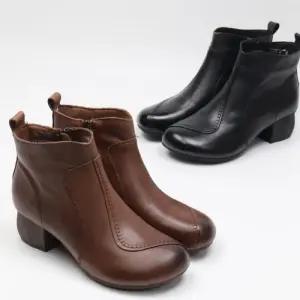 [옷자락]여자 가을 겨울 데일리 미들굽 앵클부츠