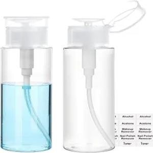 푸시 다운 펌프 디스펜서 알코올 아세톤 매니큐어 리무버 메이크업 토너 스티커 액체용 탑 용기 3.4온스