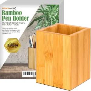 대나무 펜 홀더 미니멀리스트 나무 연필 컵 사무실 학교 또는 화장실용 자연 책상 정리함 지속 가능한