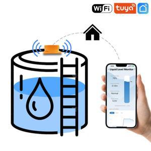 원격 스마트 홈 WiFi Tuya Smartlife APP 물 사용량 측정기 빌라 아파트 탱크 모니터 초음파 수위 센서