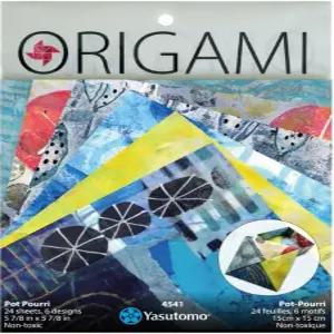 야스토모 종이접기 페인트 종이 냄비 푸리 6개의 패턴과 24장 크기 5 7/8인치 정사각형 예술 및 공예 용품