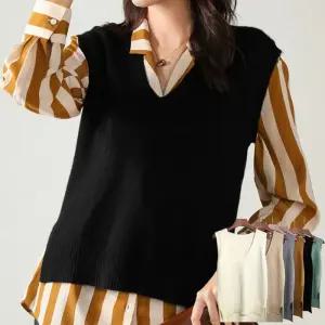 [로즈엘리]캐쥬얼 레이어드 브이넥 니트조끼 6컬러 2026