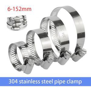 1PCS 6 152mm 304 스테인레스 스틸 파이프 클램프 목구멍 칼라 가스 카드 튜브 클립 조정 가능한 후프
