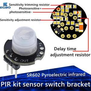 1~ 10PCS MH-SR602 미니 모션 센서 감지기 초전 적외선 PIR 키트 Arduino Diy 용 감각 스위치 브래킷 렌즈