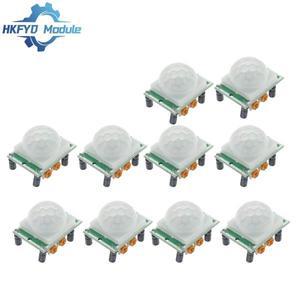 1-10pcs HC-SR501 라즈베리 파이용 Arduino 용 IR 초전기 적외선 인간 모션 센서 감지기 모듈 조정