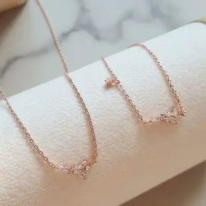 [하프클럽/]여성 데일리 러블리 나비 목걸이와 팔찌 세트