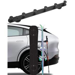 마그네틱 스키 스노보드 차량 장착, 스키와 폴을 안전하게 고정, 알루미늄 합금 홀더, 페인트를 보호하는 리그 스트립, 남녀를 위한 이상적인 선물 액세서리