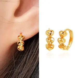 24K 순금 하트 컷팅 귀걸이