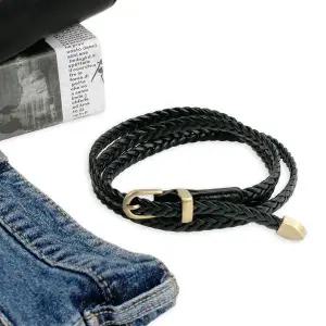 슬랙스 정장 슬림 꽈배기 여성 가죽벨트 블랙