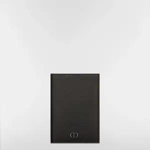 여권 커버 - 블랙 그레인 송아지 가죽  CD Icon 시그니처