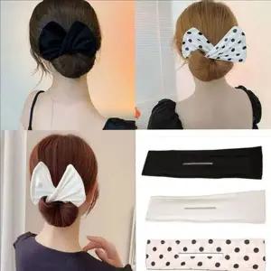 포니테일 당고머리 끈 쉬폰 곱창밴드 똥머리 여성 블랙