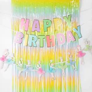 [오너클랜]파티 장식 은박 수술 커튼 마카롱 생일 촬영 소품