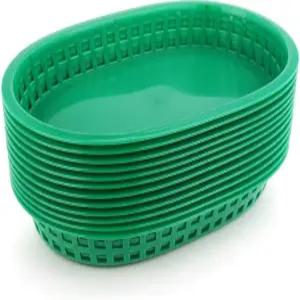 뉴스타 푸드 서비스 패스트푸드 바구니 10.5 x 7인치 12개 세트 그린