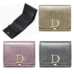 헨드폰지갑 리얼 소가죽 3단 진주펄 고정클립 카드 동전 중지갑