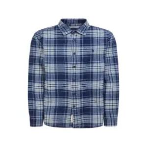 헤지스 남성 26SS HZSH6B330N2 네이비 린넨 인디고 체크 셔츠22454412822343727