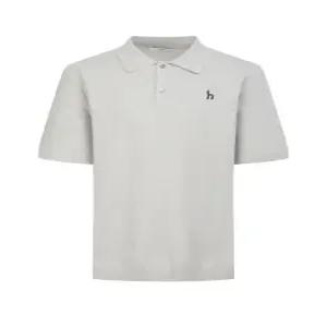 헤지스 남성 25SS WHSW5B552G2 스테디셀러 그레이 로고자수 면혼방 반팔카라22462118472343711