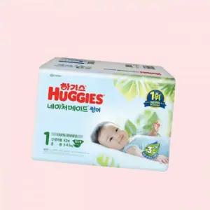 하기스 2025 네이처메이드 여름 썸머 기저귀 밴드 스트랩형 1단계 공용 62매 X 3팩 신생아용 생산 4615686