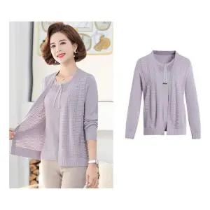 중년여성 티셔츠 가디건 2종세트 니트 코트