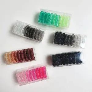 [셀러에이드]WL 그라데이션 칼라 스프링 전화선 머리끈 9P 세트