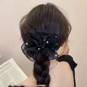 [셀러에이드]헤어 스크런치 예쁜 곱창 밴드 똥 머리 끈 블랙 곱창밴드머리끈