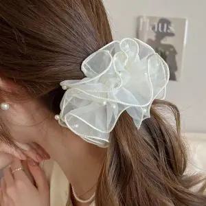 [셀러에이드]헤어 스크런치 예쁜 곱창 밴드 똥 머리 끈 화이트 곱창밴드머리끈