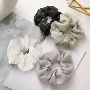 [셀러에이드]헤어 스크런치 곱창 밴드 똥 머리 묶기 끈 4p 세트 머리곱창끈