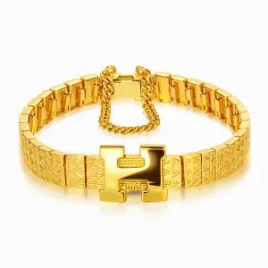 [한국금다이아몬드] 순금 팔찌 H 삼각 컷팅 24K 37.5g