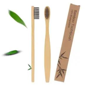 [셀러에이드]뱀부 대나무 미세모 칫솔 블랙 10개 개별포장