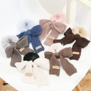 [셀러에이드]부드러운 극세사 밍크털 헤어슈슈 니트리본